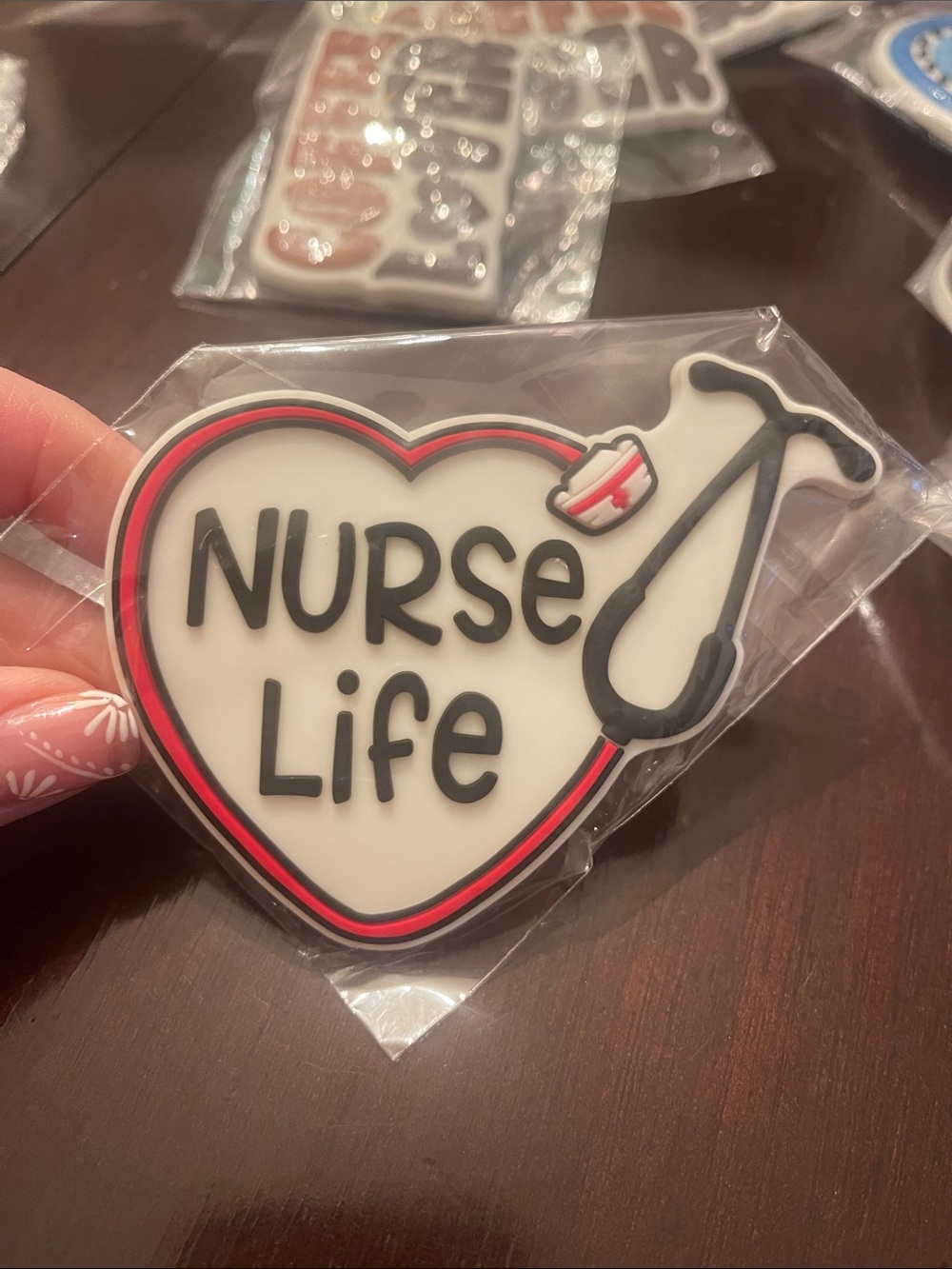 Nurse Life Heart Stethoscope Bogg Bag Charm